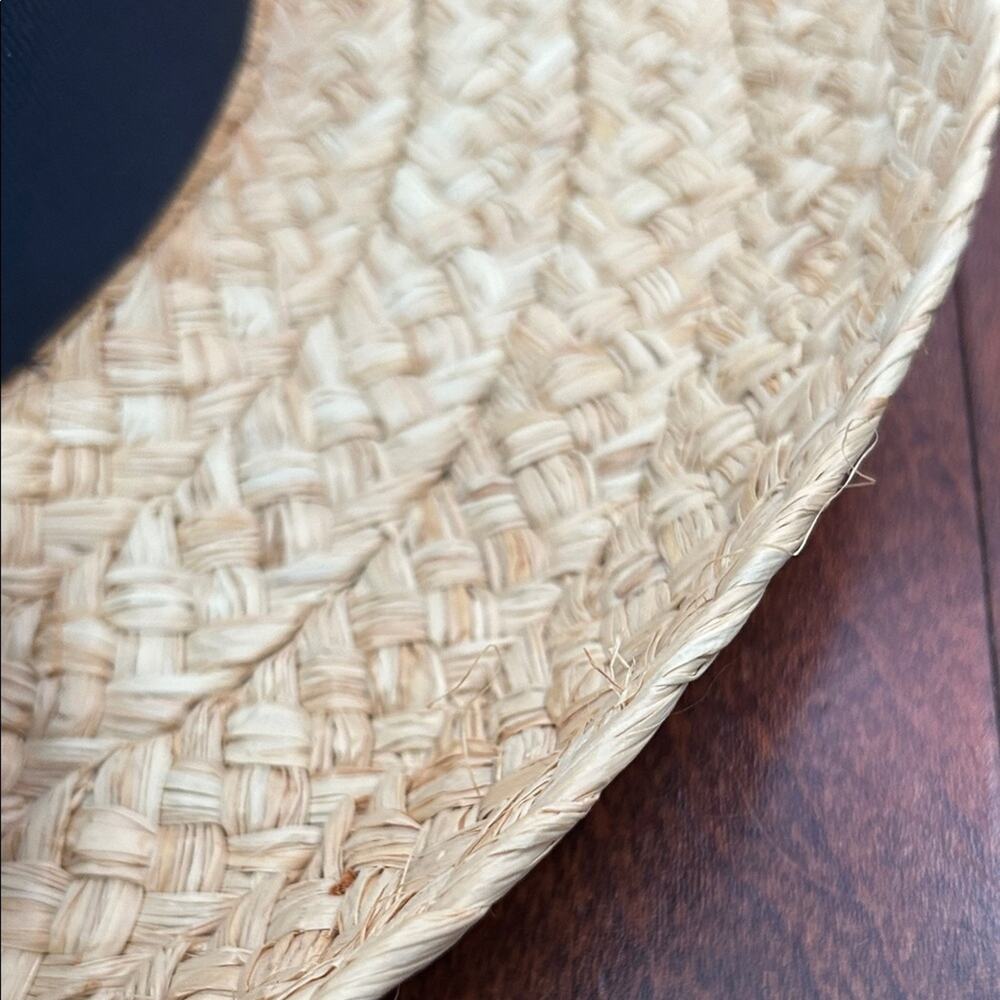 American Hat Company 100% Natural Straw Hat with Navy Ribbon Bow - Picture 13 of 16